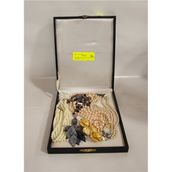 BLACK BOX FULL OF ESTATE JEWELRY-ESTATE