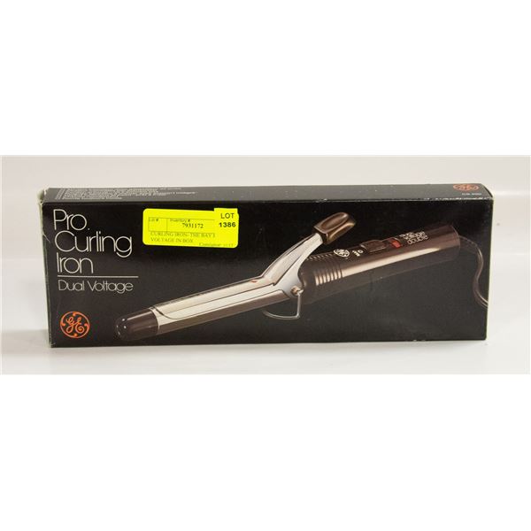 CURLING IRON- THE BAY PRO- DUAL VOLTAGE IN BOX