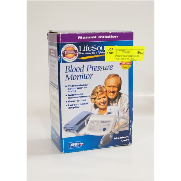 LIFE SOURCE BLOOD PRESSURE MONITOR IN BOX-ESTATE