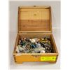 Image 1 : VINTAGE WOOD BOX FULL OF ESTATE JEWELRY