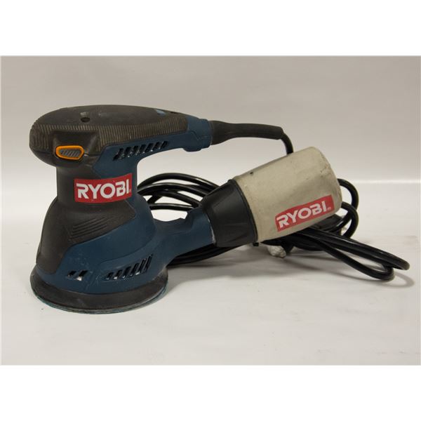 BOX WITH RYOBI HI-SPEED ORBITAL SANDER,