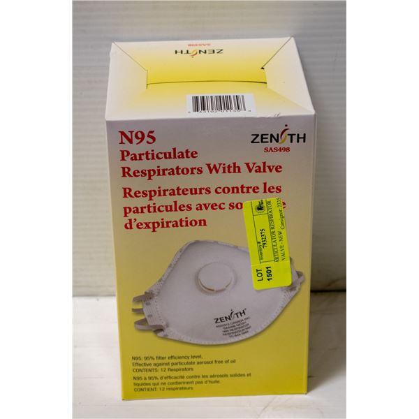 N95 PARTICULATOR RESPIRATOR WITH VALVE - NEW