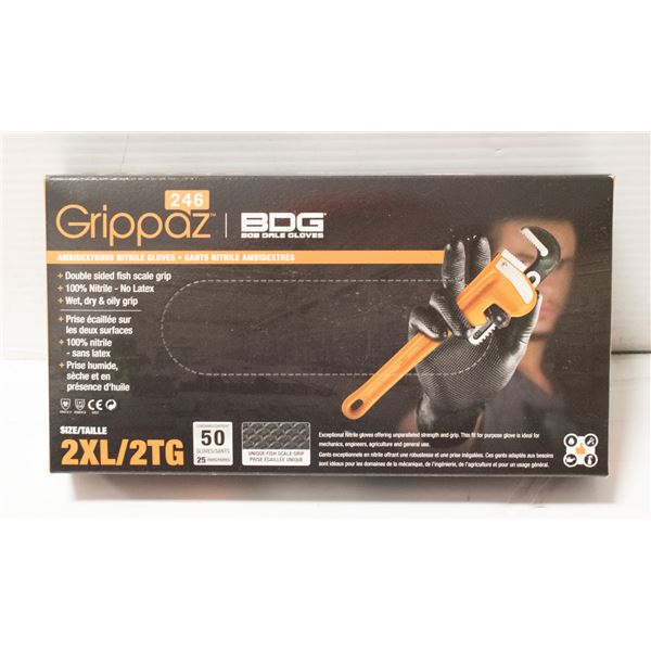 GRIPPAZ BDG DISPOSABLE GLOVES SIZE 2XL