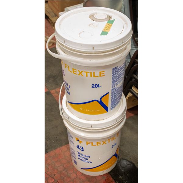 2 20L TUBS OF FLEXTILE 43 THINSET MORTAR ADDITIVE