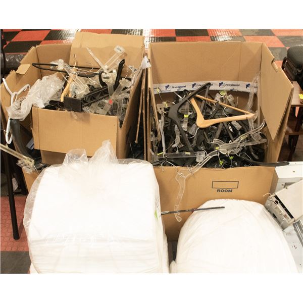 PALLET OF HANGERS AND SPILL PADS