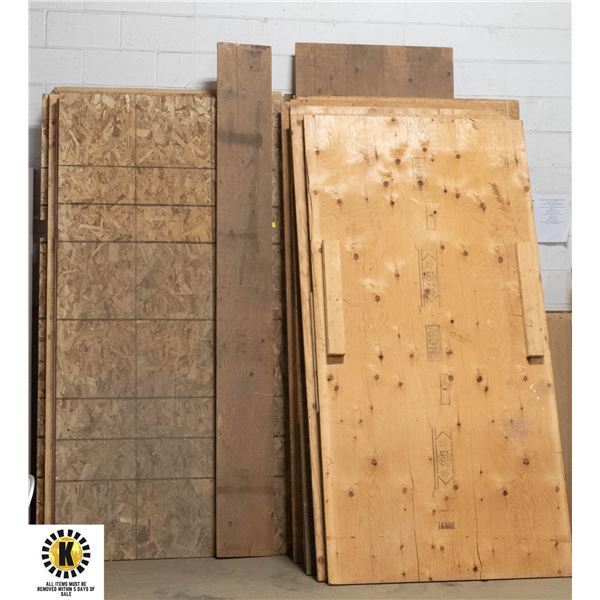 LARGE LOT OF MOSTLY 8FT PLYWOOD