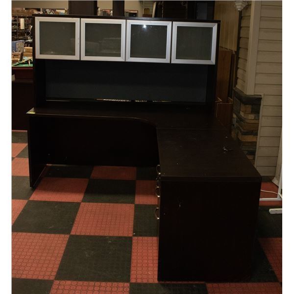 PARTIALLY ASSEMBLED CORNER DESK