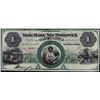 Image 1 : 1800's $1 State Bank at New Brunswick, New Jersey Obsolete Currency Note
