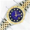 Image 2 : Rolex Men's Two Tone Blue Vignette Diamond Datejust Wristwatch