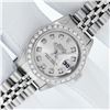 Image 2 : Rolex Ladies Stainless Steel Silver Diamond Datejust Wristwatch