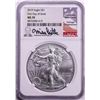 Image 1 : 2019 $1 American Silver Eagle Coin NGC MS70 FDOI Mike Castle Signature