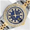 Image 1 : Rolex Ladies Two Tone Quickset Blue Diamond Datejust Wristwatch