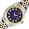 Image 2 : Rolex Ladies Two Tone Blue Vignette Diamond Datejust Wristwatch