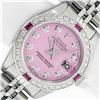 Image 1 : Rolex Ladies Stainless Steel Pink Diamond & Ruby Datejust Wristwatch