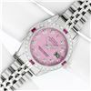 Image 2 : Rolex Ladies Stainless Steel Pink Diamond & Ruby Datejust Wristwatch