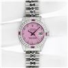 Image 3 : Rolex Ladies Stainless Steel Pink Diamond & Ruby Datejust Wristwatch