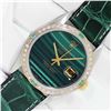 Image 2 : Rolex Men's Two Tone Green Malachite Diamond and Emerald Datejust Wristwatch