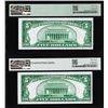 Image 2 : Changover Pair 1928/1928A $5 Federal Reserve Notes PMG Choice Uncirculated 63/63EPQ