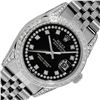 Image 1 : Rolex Men's Stainless Steel Black String Diamond Datejust Wristwatch