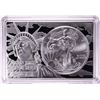 Image 1 : 2014 $1 American Silver Eagle Coin & 2oz Silver Bar Set