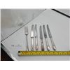 Image 1 : 7 Matching Butter Knives and 1 Dinner Fork (Steel Plated).