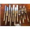 Image 1 : An Assortment of Butter Knives with Matching Table Forks (Steel Plated)
