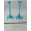 Image 1 : Blue Glass Candle Holders