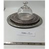 Image 1 : Minature Glass Cake Server & Decorative Serving Platter (x2)