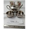 Image 1 : Antique Teapot Set (Creamer/Sugar) & Hitakari Bone China Teacups