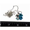 Image 1 : NEW TURQUOISE FOUR LEAF RHINESTONE PENDANT NECKLACE