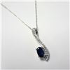 Image 2 : 10K WHITE GOLD SAPPHIRE 18"(0.5CT) DIAMOND