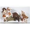 Image 1 : NATIVE THEME ART FIGURES (HORSE + HORSE AND RIDER)