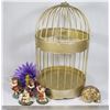 BOX OF HOME DECOR INCLUDING DECORATIVE BIRD