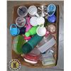 LARGE BOX OF ASSORTED DRINK CONTAINERS,