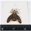 NEW ANTIQUE STYLE RHINESTONE HEAD BEE BROOCH