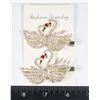 NEW LOVE BIRD SWANS RHINESTONE ALLIGATOR HAIR