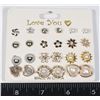 12 NEW STUD EARRINGS INCLUDED HEARTS AND MORE