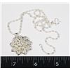 Image 1 : NEW SILVER TONE FLOWER CHARM NECKLACE