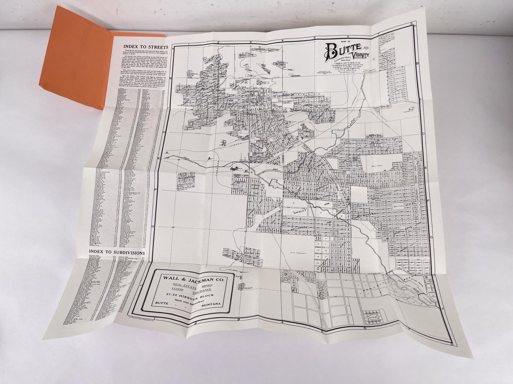 Map of Butte Montana 1915