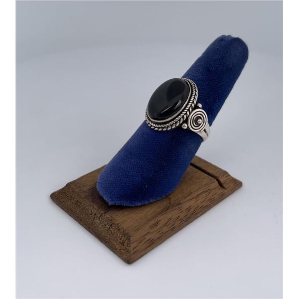 Sterling Silver Jet Ring
