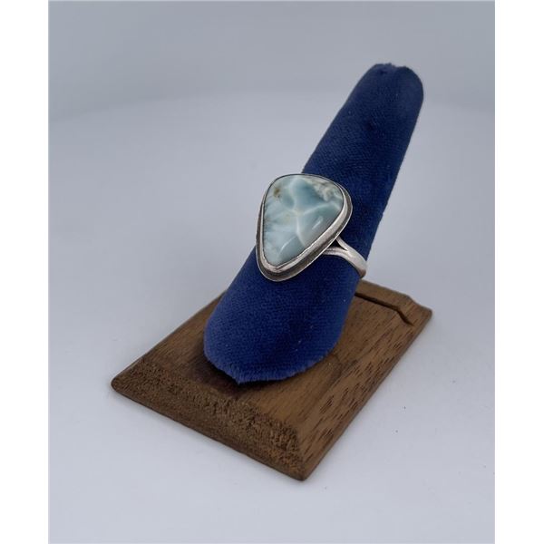 Sterling Silver Larimar Ring