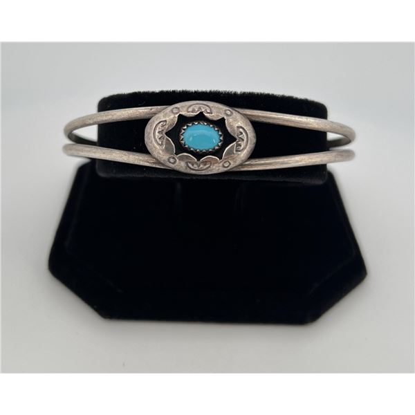 Navajo Sterling Silver Turquoise Bracelet