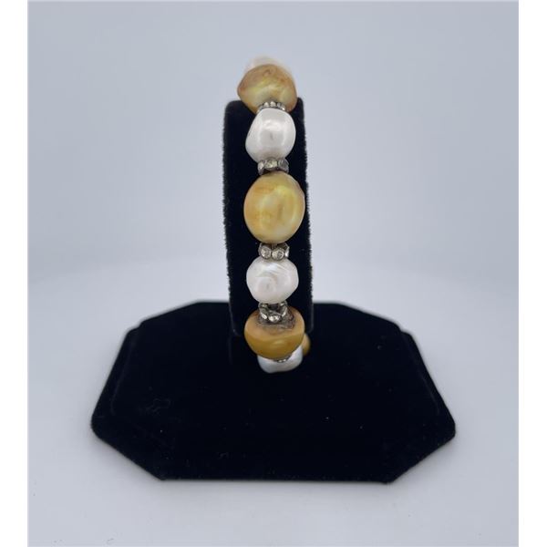 Two Tone Pearl Bracelet
