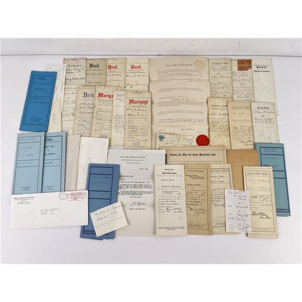 Large Collection of Antique Deeds and Bonds