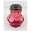 Image 1 : Victorian Cranberry Glass Coin Dot Muffineer