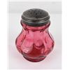 Image 2 : Victorian Cranberry Glass Coin Dot Muffineer