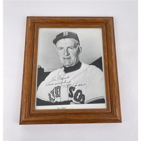 Del Baker Red Sox Baseball Signed Photo