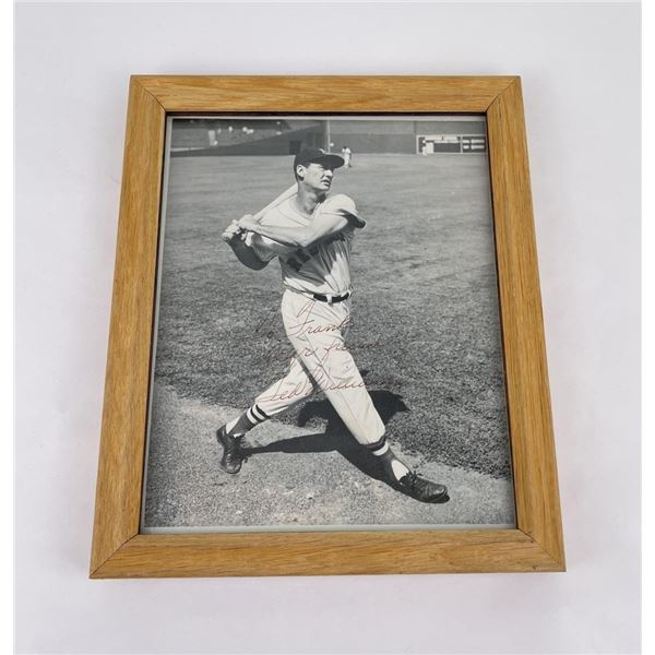 Ted Williams Red Sox Signed Baseball Photo
