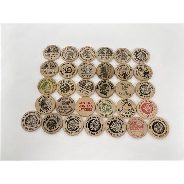 Collection of Montana Wooden Nickels