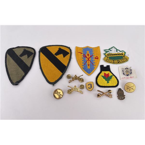Group of US Army Patches and Pins